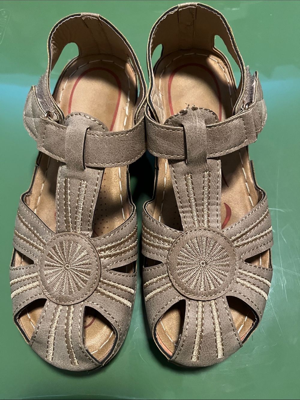 Women's Taupe Suede Comfort Sandals
